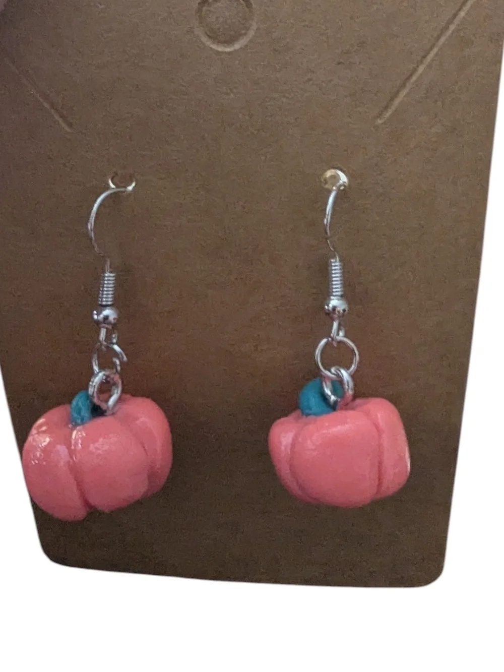 Handmade Pink Pumpkin Dangle Earrings - Women Jewelry